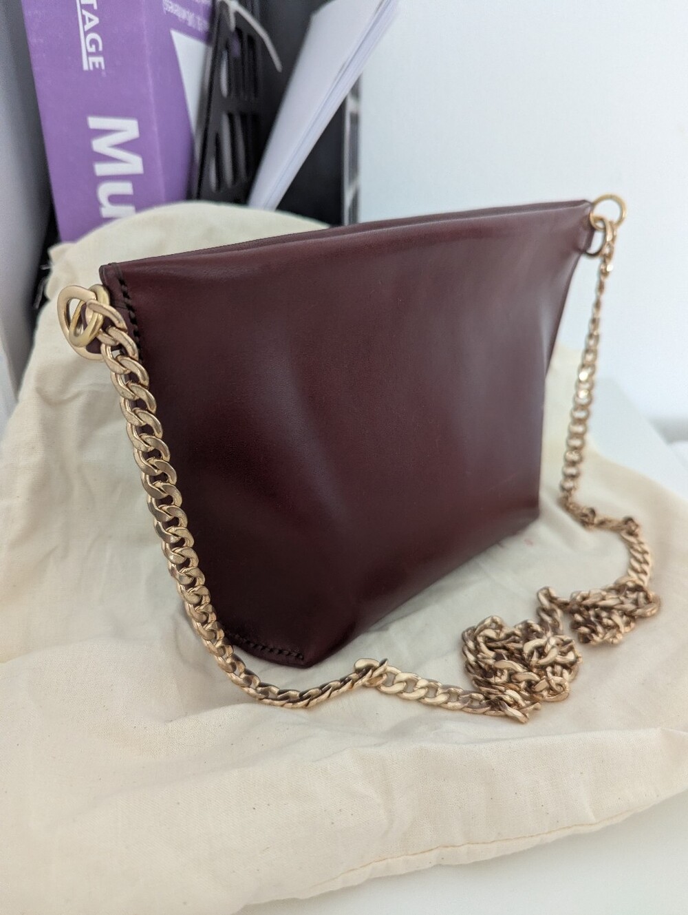 Bartleby Objects Stowe Red Leather Chain Bag - Picture 6 of 10